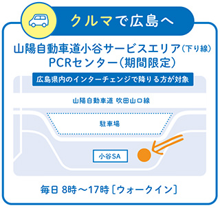 山陽自動車道小谷サービスエリア(下り線) PCRセンター地図