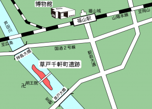 草戸千軒町遺跡の地図(イラスト)