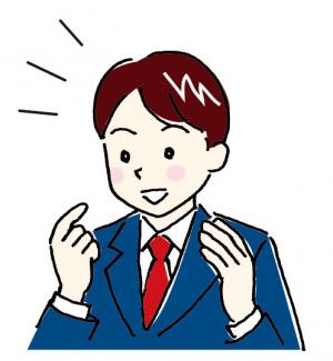 自己表現をする生徒のイラスト