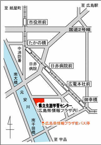 生涯学習センターへの案内図のイラスト