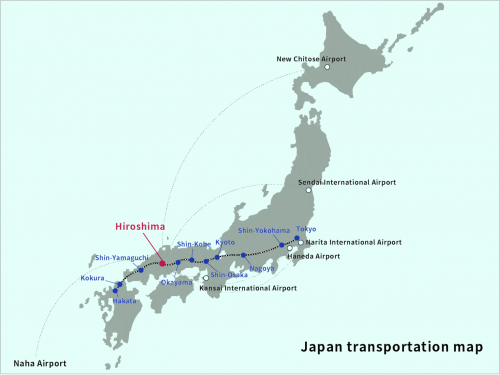 Mappa di accesso dal Giappone