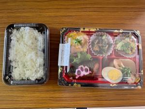 受賞した米を使ったお弁当