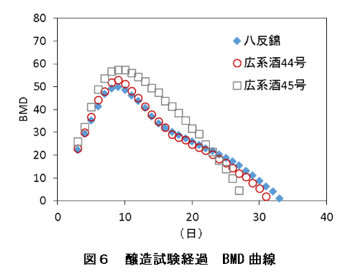 図６　醸造試験経過　BMD曲線