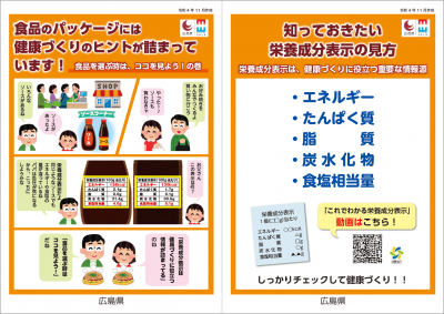 栄養成分表示に係る啓発チラシ