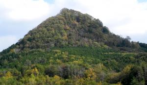 南西側から望む黒川の明神山の写真