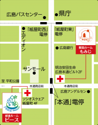 献血ルーム２か所の地図