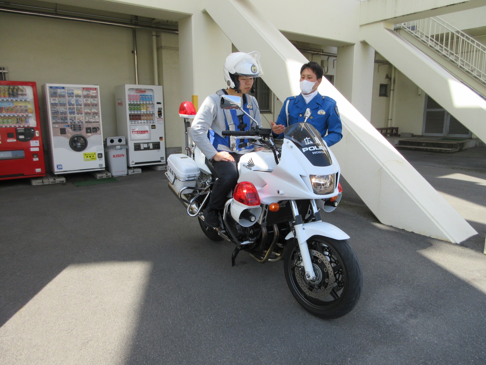 白バイの乗車体験