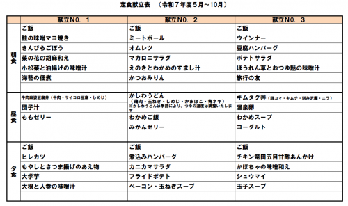 定食メニュー表（R7.5～R7.10）