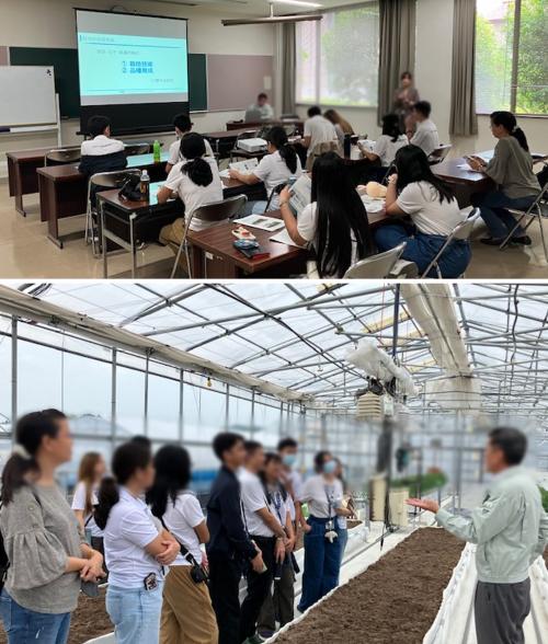 留学生が視察をしている様子