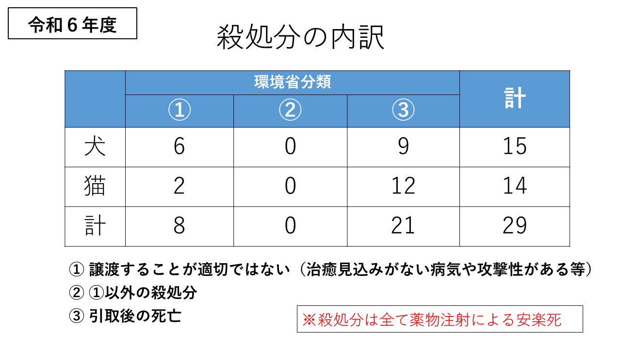 殺処分の内訳