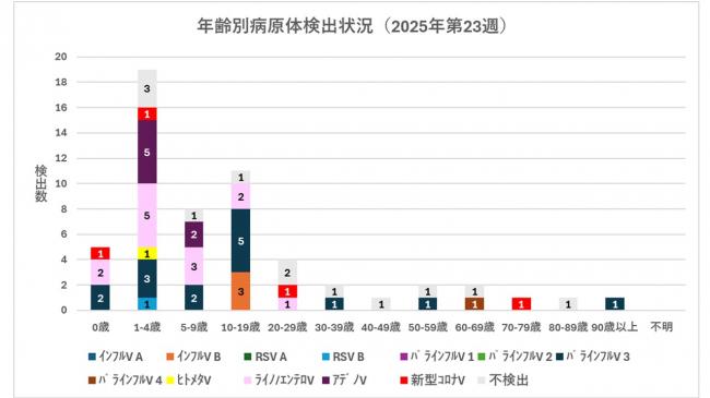 ARI年齢別病原体検出状況