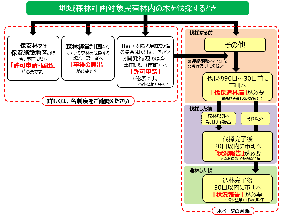 「その他」に該当する場合、伐採届が必要です