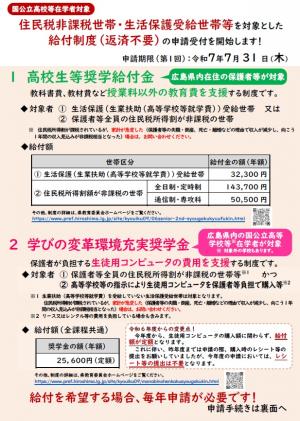 奨学給付金・学び奨学金