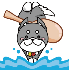 水泳（飛び込み）をするひろしばけん