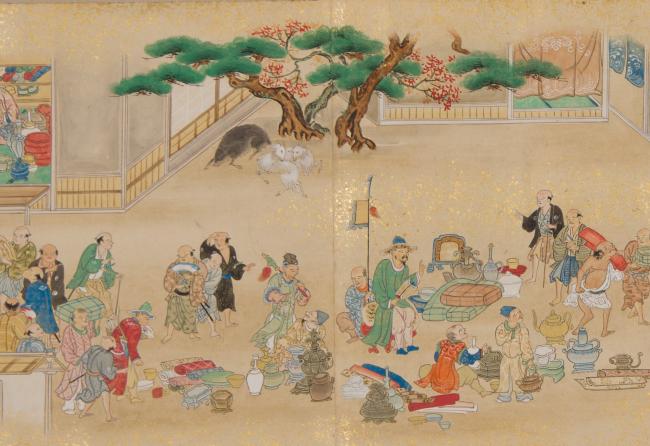 長崎図（市中絵巻）の部分画像