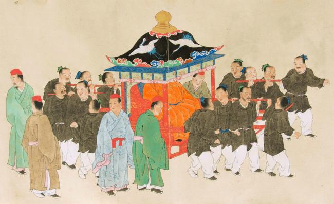 「琉球人来朝之図」(部分)の画像