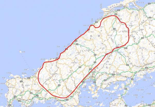 西中国山地ツキノワグマ生息域