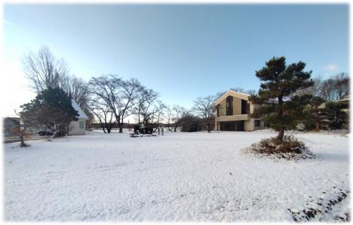 雪の降ったセンターの景色