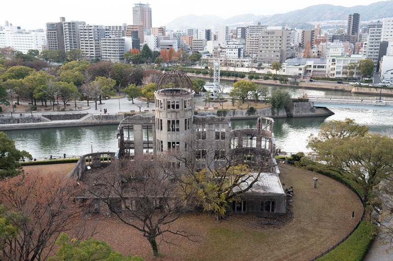原爆ドーム上空写真