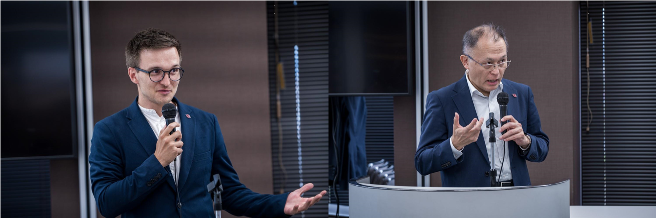 発表に対しての講評 写真左:エブレンカンプ氏、写真右:川崎哲氏