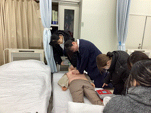 傷病者発見から全体を通して練習をしている