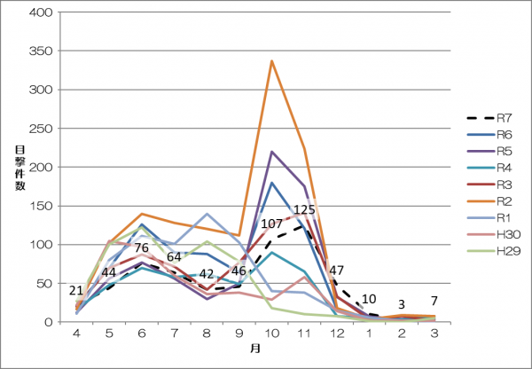 令和７年度クマ目撃情報