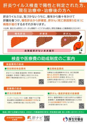 肝炎ウイルス検査で陽性と判定された方、現在治療中・治療後の方へ
