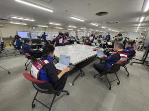 豪雨災害対応訓練の様子(全体)