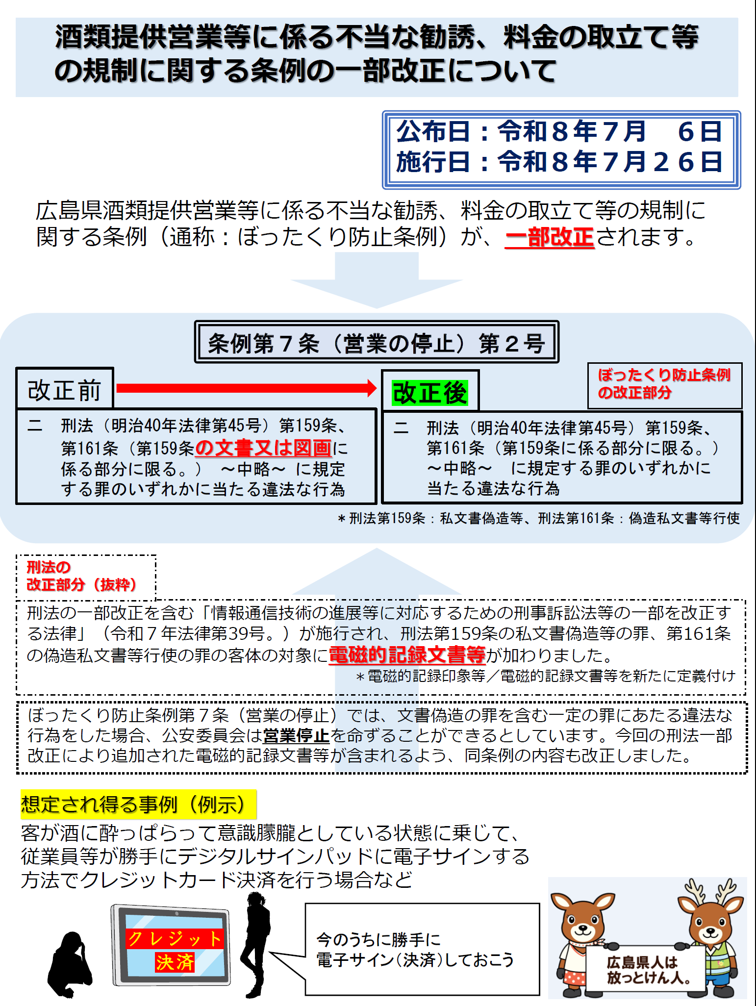 改正の概要が分かるチラシ