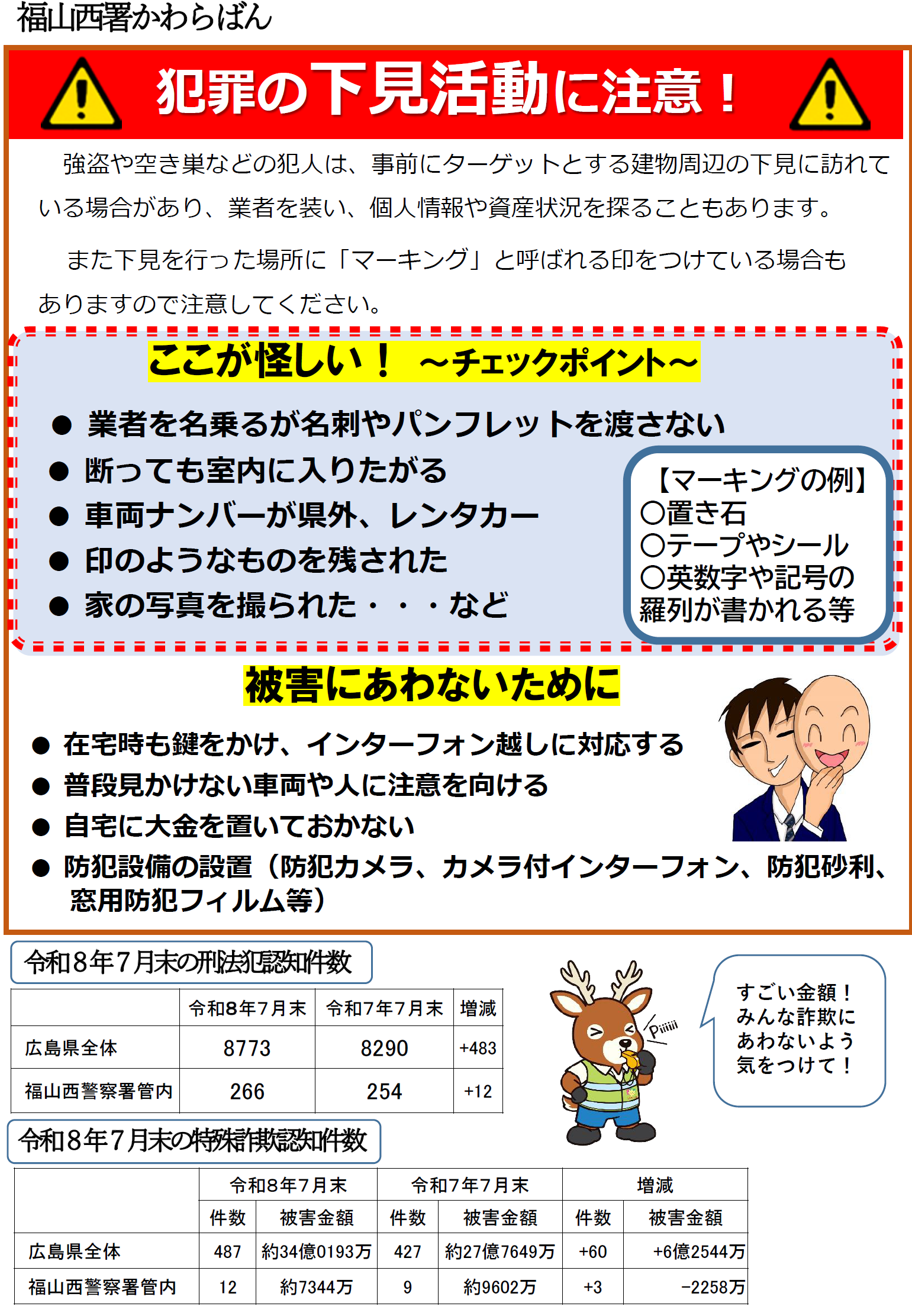 犯罪の下見活動に注意