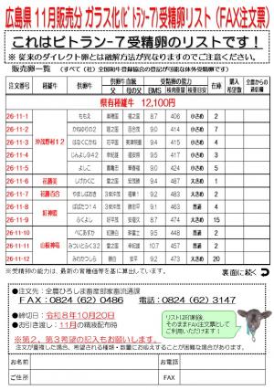 ビトラン注文11月の1