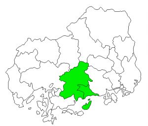 東広島市，竹原市，豊田郡