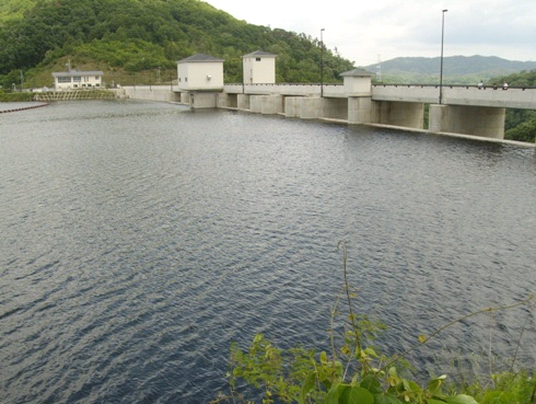 ダム堤体上流右岸側からの写真