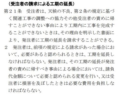 建設工事請負契約約款第２１条